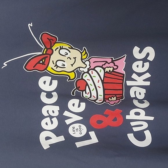 NWOT Life is Good Peace Love & Cupcakes Long Sleeve Shirt Size XXL - Picture 3 of 6